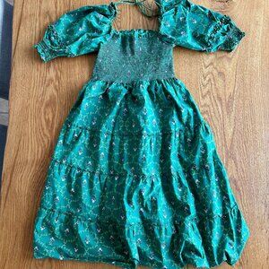 Hill House Home Nesli Nap Dress, Emerald Trellis, M